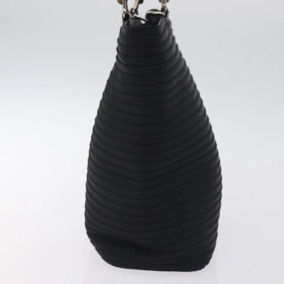 GUCCI Bamboo Hand Bag Nylon Black Silver 000 2058 0540 5 Auth ep9267 - Picture 6 of 15